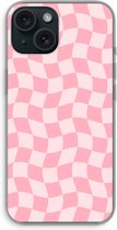 Case Company® - Hoesje geschikt voor iPhone 15 hoesje - Grid Roos - Soft Cover Telefoonhoesje - Bescherming aan alle Kanten en Schermrand