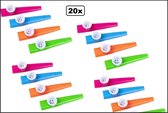 20x Kazoo Instrument de musique couleurs assorties - party à thème festival de Musique amusante