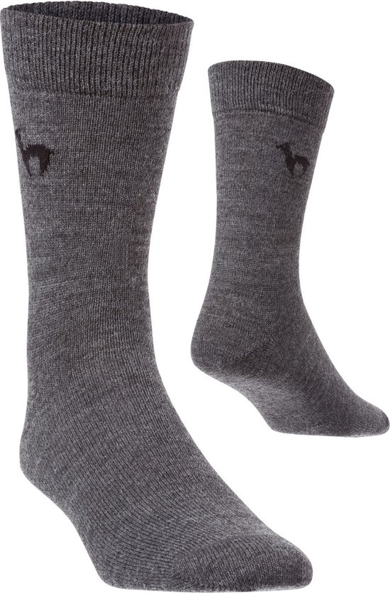 APU KUNTUR - effen alpaca sokken - grijs - warme sokken - sokken alpacawol