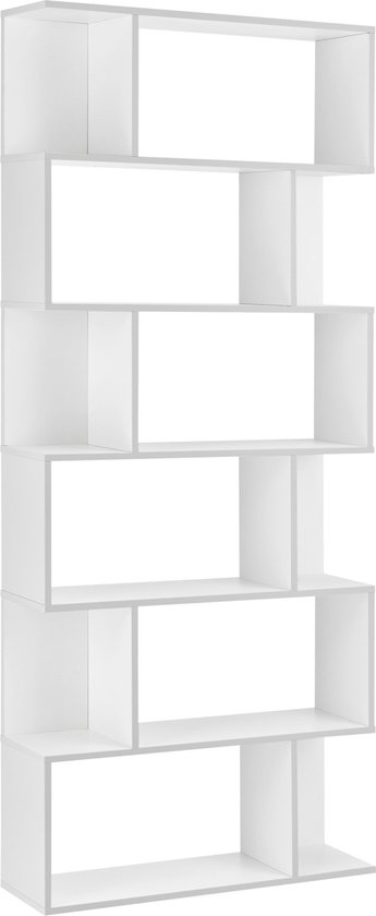 Boekenkast Plank Alberta - 192x80x24 cm - Wit - Spaanplaat - Decoratief Design