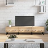 The Living Store Tv-meubel Sonoma eiken - 150x36x30cm - opbergruimte - ijzeren poten