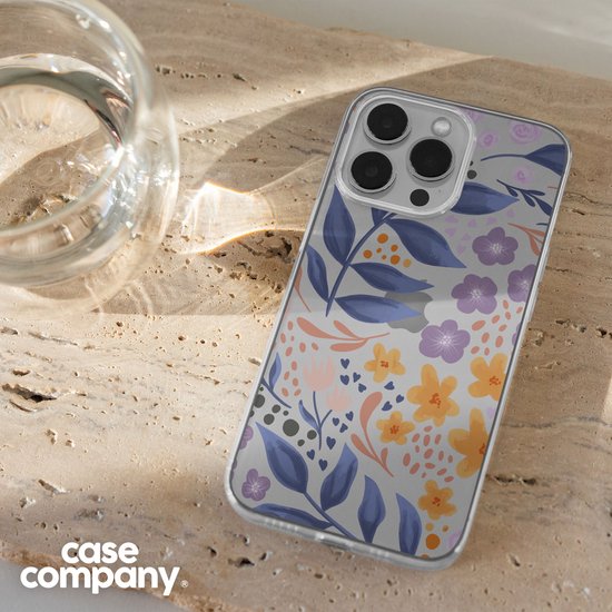 Case Company® - Coque Google Pixel 7A - Fleurs avec feuilles bleues - Coque de téléphone souple - Protection sur tous les côtés et bord de l'écran