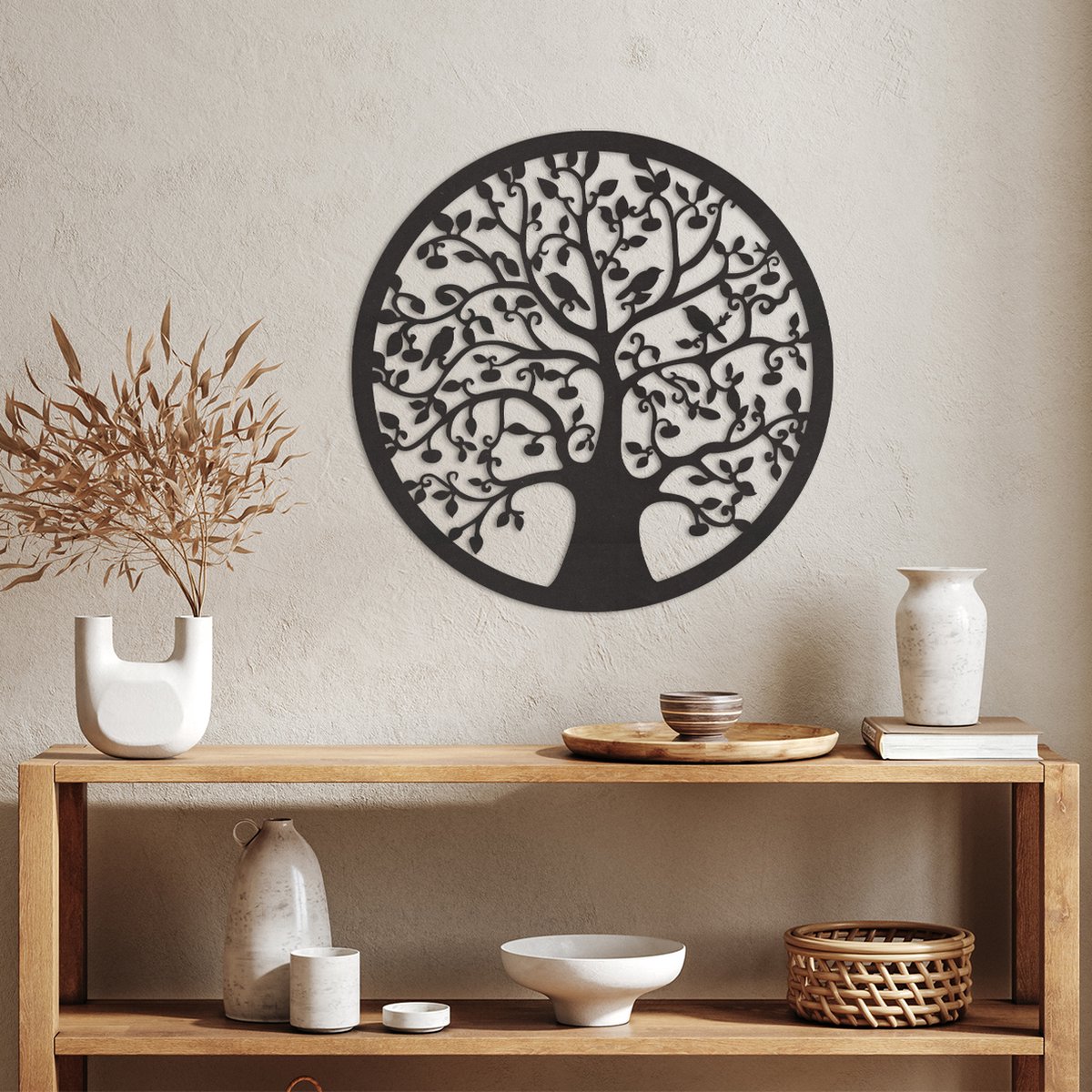 Décoration Murale en Métal Arbre de vie, Art Mural En Métal Nature  Décoration Maison Intérieur Salon deco Tree of Life 30 x 31 cm - Cdiscount  Maison