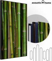 Akoestische panelen - Geluidsisolatie - Akoestische wandpanelen - Akoestisch schilderij AcousticPro® - paneel met groene bamboe - design 358 - Premium - 80x120 - Wit- Wanddecoratie - woonkamer - geluidsdemper - studio schuim