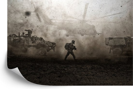 Foto: Fotobehang leger in de woestijn vliesbehang 416 x 254 cm