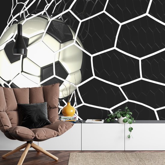 Fotobehang 3D Voetbal Avontuur | Kinderkamer