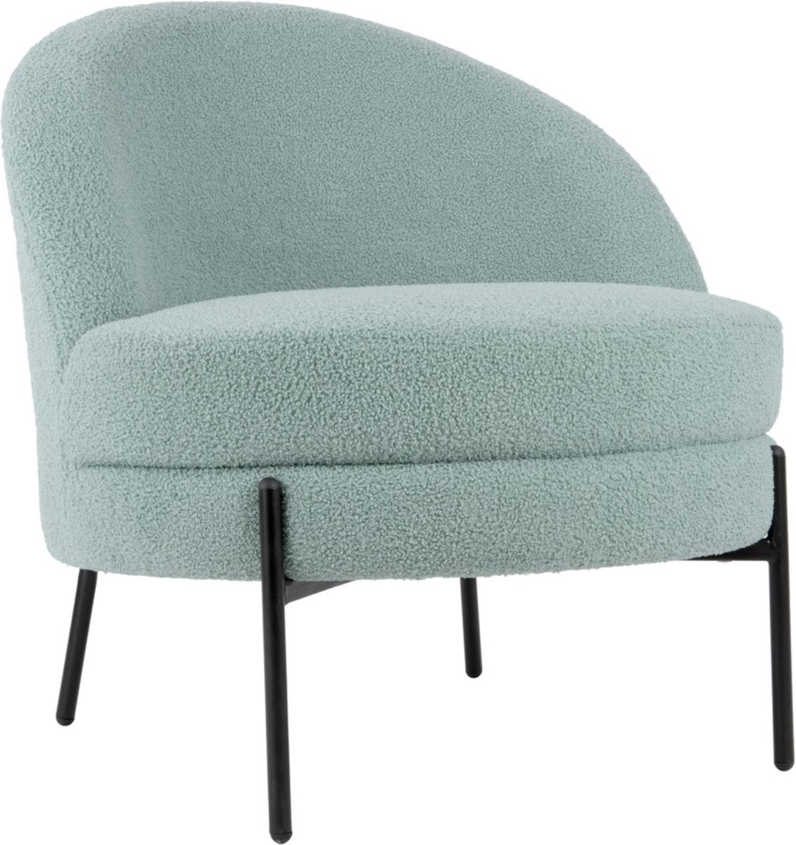 Leitmotiv Stoel Noble Teddy Curl - Blauw - 75x73x73cm - Modern