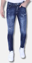 Gescheurde Heren Spijkerbroeken Slim Fit - 1100 - Blauw
