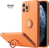 Coque arrière Apple iPhone 15 | Étui pour téléphone | Porte- Ring | Orange