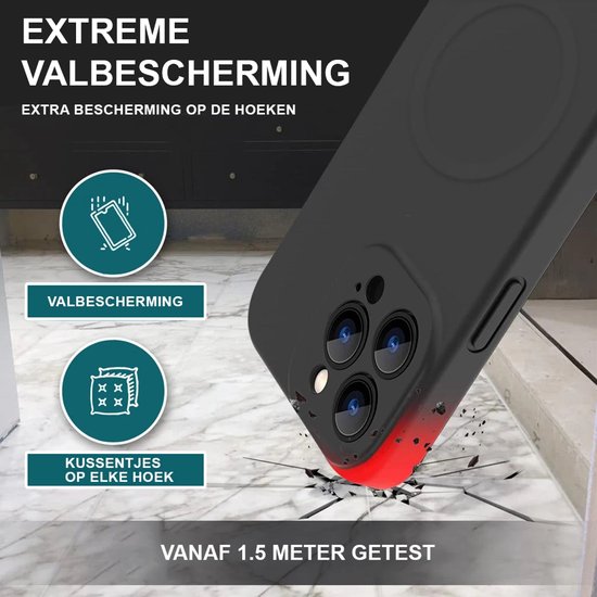 Étui en Siliconen Casify avec MagSafe pour iPhone 15 Pro - Zwart