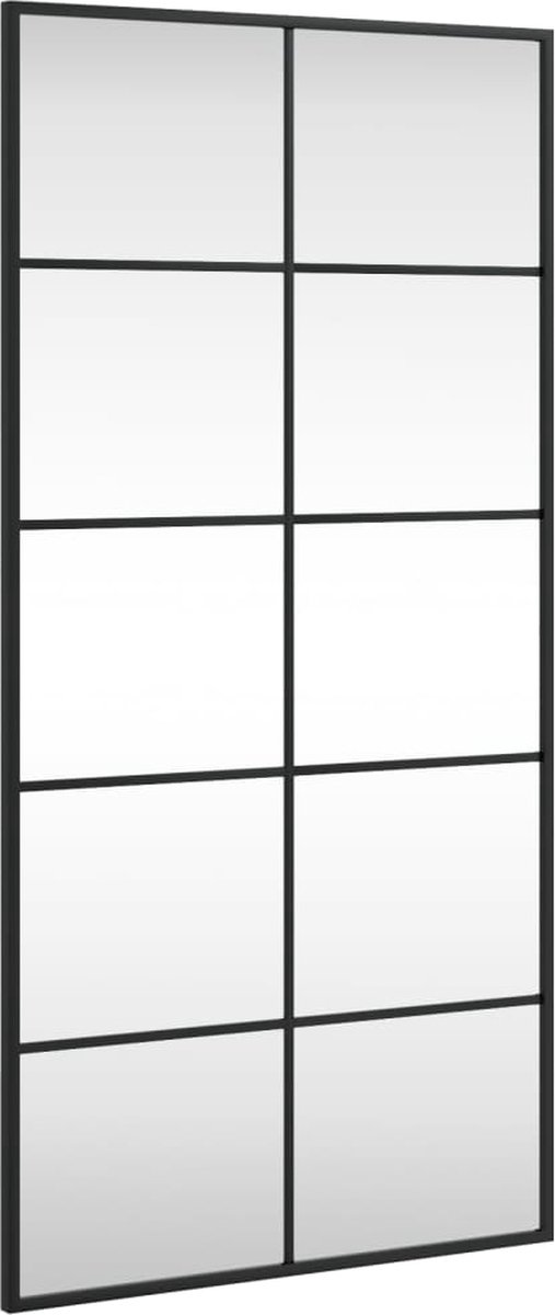 vidaXL - Wandspiegel - rechthoekig - 50x100 - cm - ijzer - zwart