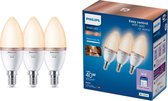 Philips Lampe bougie 40W C37 E14 x3, Éclairage intelligent, Wit, Wi-Fi/ Bluetooth, LED, E14, Blanc chaud