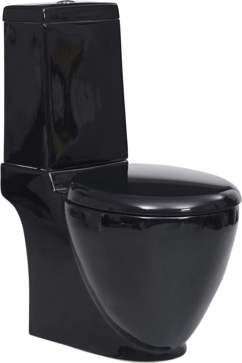 vidaXL-Toilet-met-afvoer-achter-keramiek-zwart - vidaXL