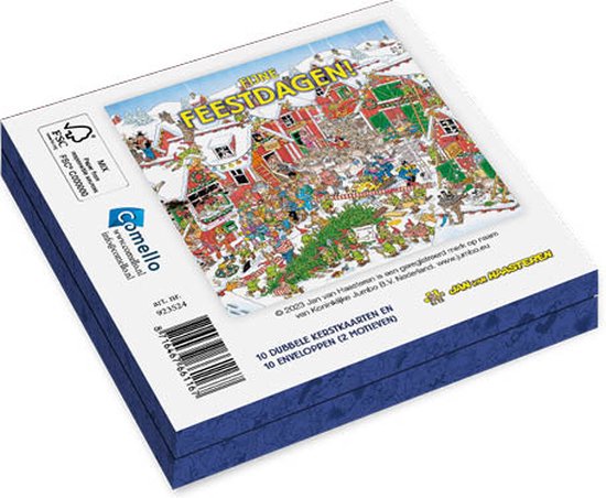 Cartes - Noël - Jan van Haasteren - Décoration du sapin/Chutes du Père Noël - 10 pcs.