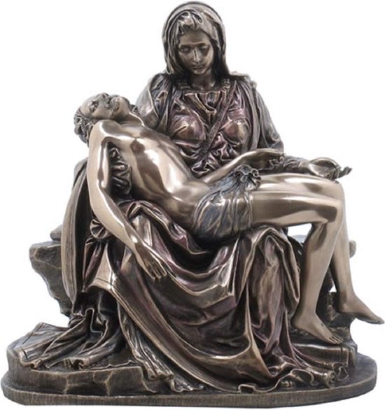Veronese Design - Pieta Michelangelo Christus gehaald van het kruis en is op het schot van Maria - prachtig en zeer gedetailleerd beeld - (hxbxd)ca. 15,5cm x 15,5cm x 9,5cm
