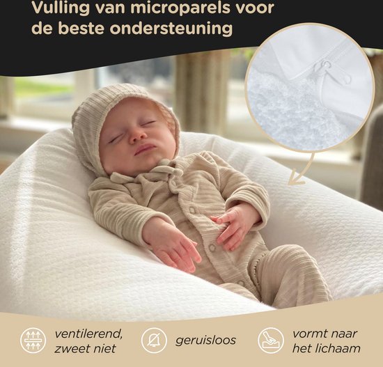 Snoozzz Voedingskussen Zijslaapkussen Lichaamskussen Premium kwaliteit - 185 cm - microparel vulling - luxe draagtas - 100% katoen - Amarant van SNOO — afbeelding 5