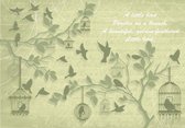 Fotobehang - Vlies Behang - Vogelkooien, Vogels en Bloemen - 254 x 184 cm