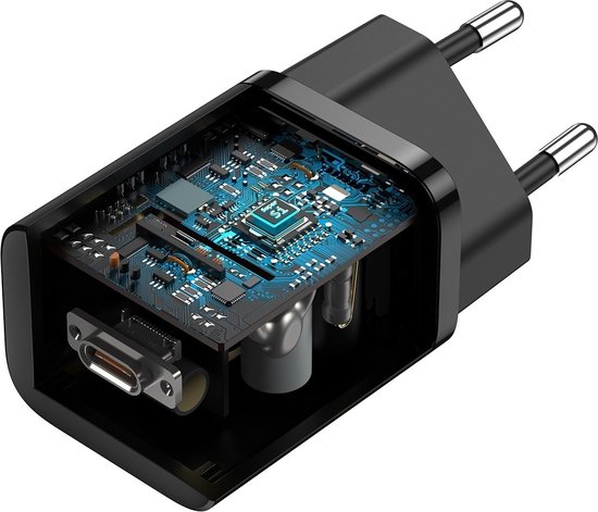 Chargeur Baseus Super Si USB C noir - charge rapide 25W
