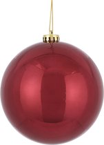 House of Season Grote kunststof kerstballen donkerrood 15 cm - Grote onbreekbare kerstballen - Kerstboomversiering/kerstversiering
