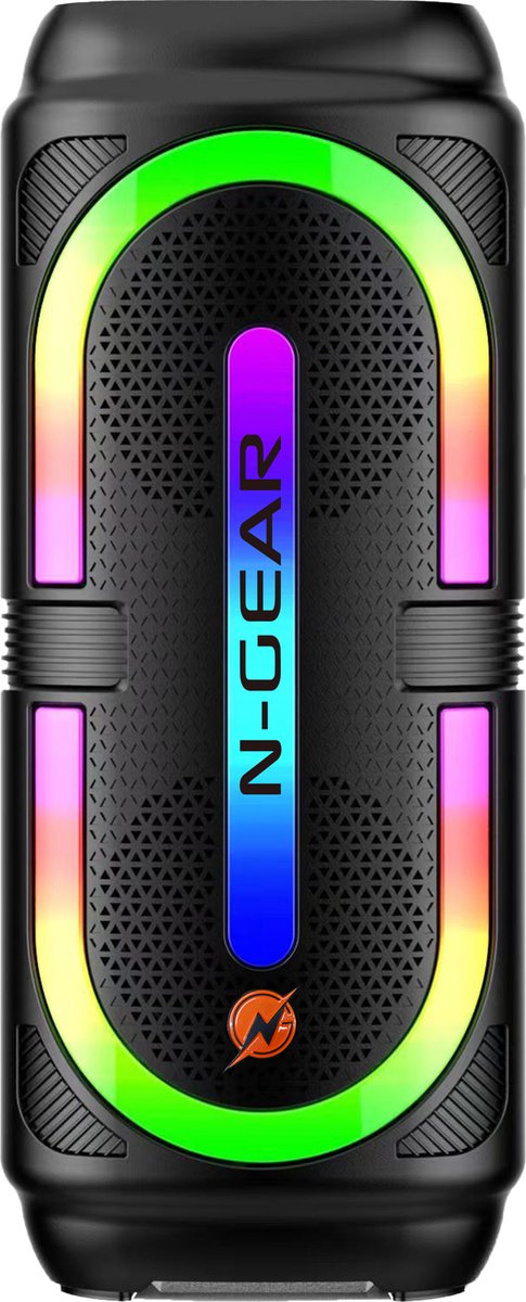 N-GEAR LGP24C - Draadloze Bluetooth Party Speaker - Karaoke Set - Met 1 Microfoon & Discoverlichting