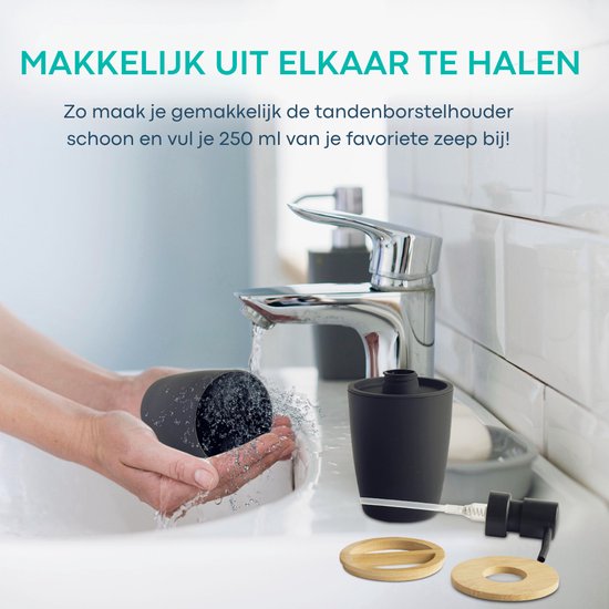 Badkamer beker zwart van polyresin 11 5 cm - online kopen