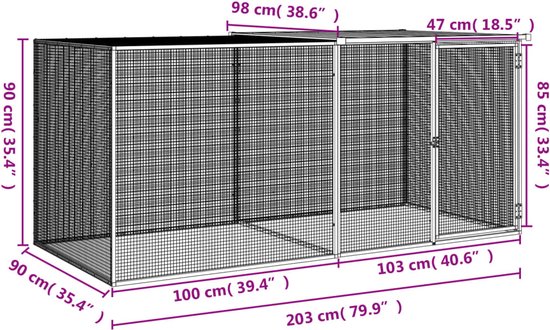 Kippenren 3x2x2 m gegalvaniseerd staal kopen