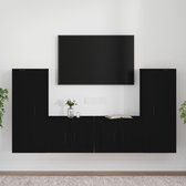 The Living Store Klassieke Televisiekastenset - TV-Meubel - 40 x 34.5 x 100 cm - 57 x 34.5 x 40 cm - Zwart
