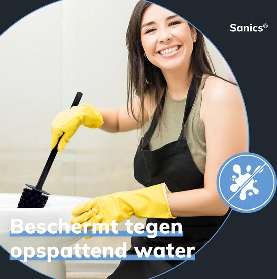 Sanics® Seal WC borstel met Houder Zwart - Toiletborstel - Toiletborstelhouder - WC borstelhouder - Hangend - RVS
