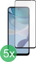 Full Screenprotector 5x Geschikt voor: Motorola Moto G53 - screen protector - volledige glas - bescherming - beschermglas - ZT Accessoires