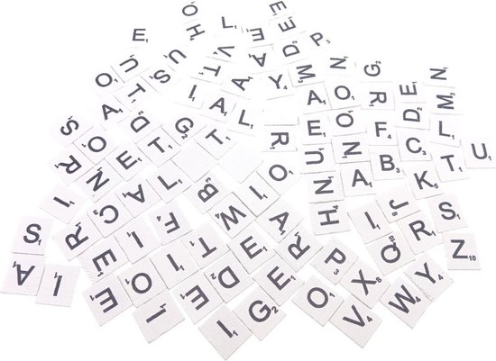 Set de 100 pièces - Jeu de société Lettres - A à Z - Wit