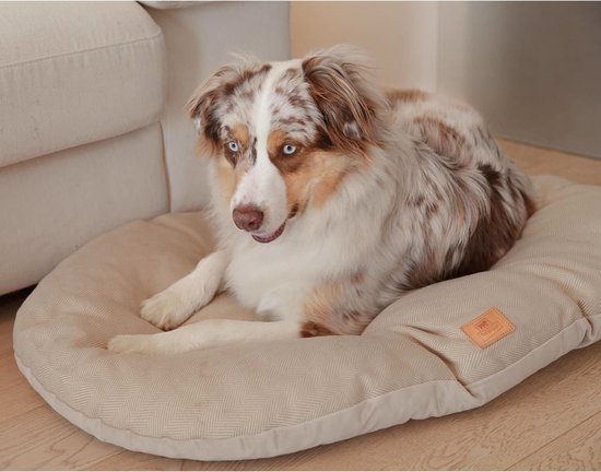 Ferplast Kussen voor honden en katten STUART 55/4, omkeerbaar, tweed en zacht fluweel, wasbaar, beige