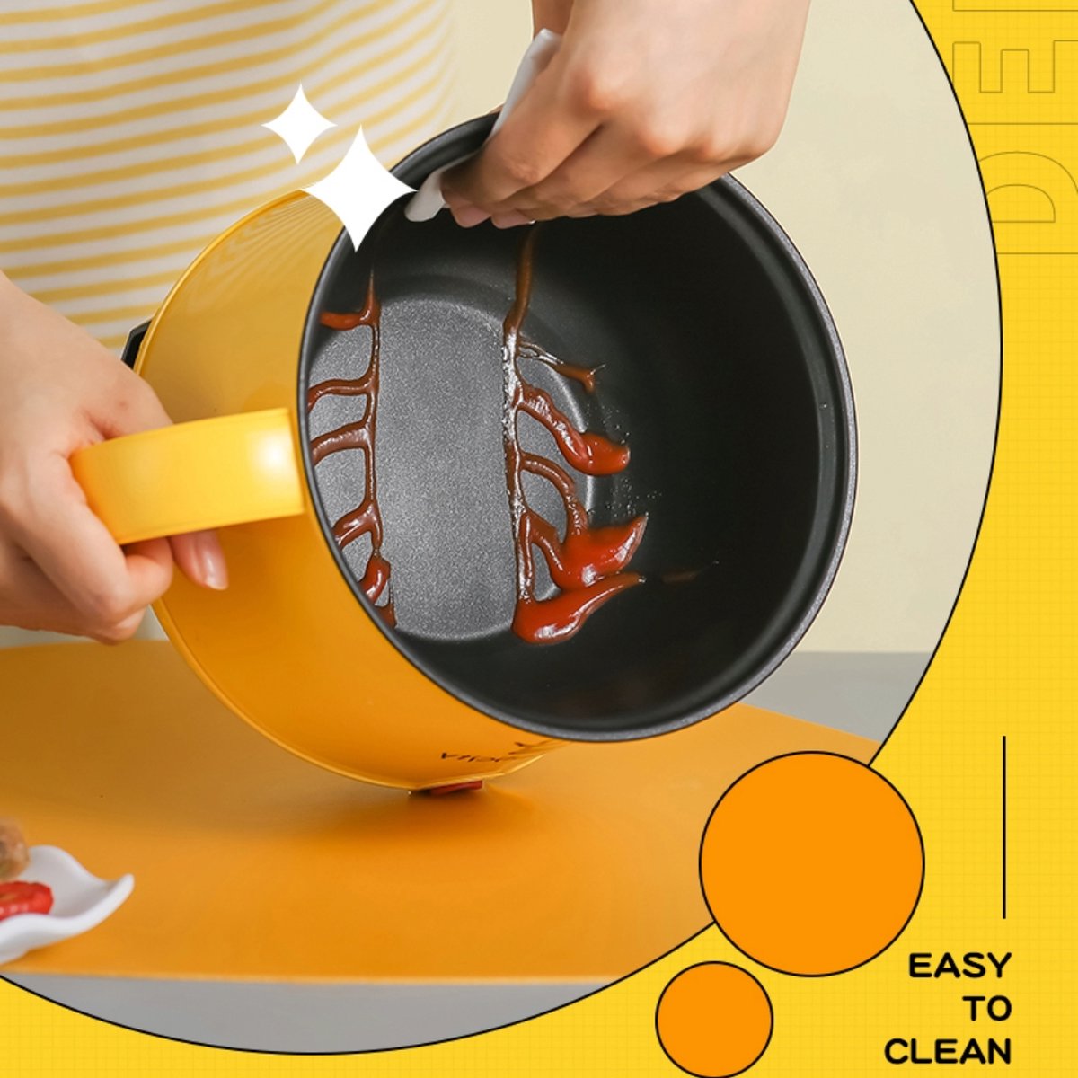 Elektrische hete pot, mini-ramen-fornuis 1,8 l noedelpot antiaanbakpan multifunctionele elektrische hete pot-fornuis voor braden, braden, stomen, koken (#1