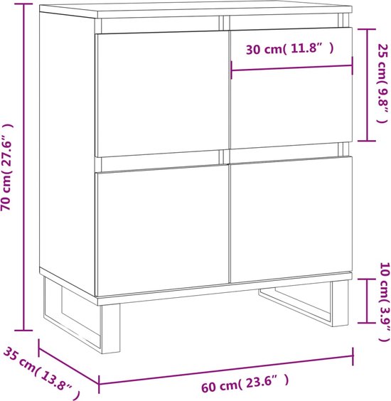 vidaXL-Dressoir-60x35x70-cm-bewerkt-hout-gerookt-eikenkleurig