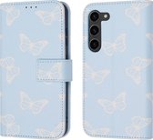 iMoshion Hoesje Met Pasjeshouder Geschikt voor Samsung Galaxy S23 - iMoshion Design Bookcase smartphone - Blauw / Butterfly