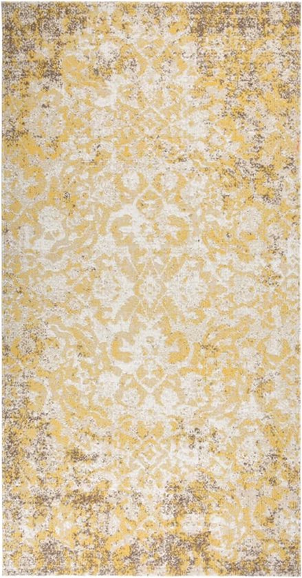 The Living Store Tuinkleed Geel - PP - 80 x 150 cm - Dubbellaags Jacquard