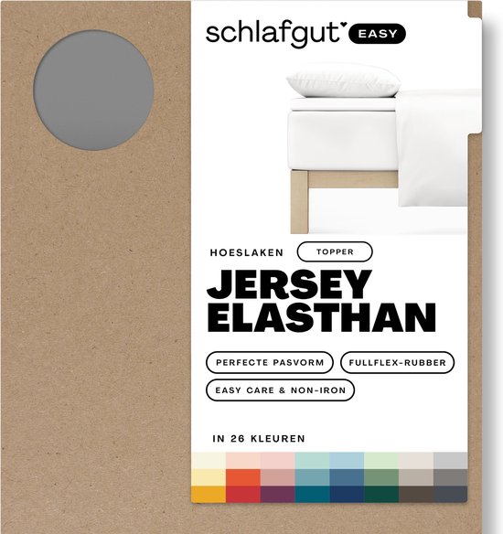 schlafgut Topper Easy Jersey Elasthan Hoeslaken XL - 180x200 - 200x220 128 Grey Mid