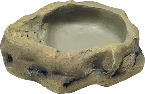 Reptielen, waterschaal, reptielen, voederstation, harsrotsen, reptielenvoer en watervoerbak, reptielen, rock, voederschaal, schildpad, hagedis, hars, waterkom, reptielen, terrarium, voedselschotel (L