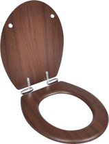 The Living Store Toiletbril - bruin - 45 x 36 x 5 cm (L x B x H) - soft-close functie