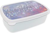 Broodtrommel Wit - Lunchbox Water - Design - Abstract - Licht - Brooddoos 18x12x6 cm - Brood lunch box - Broodtrommels voor kinderen en volwassenen
