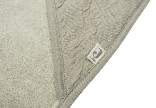 Jollein - Badcape 75x75cm - Baby Handdoek met Badcape, Omslagdoek, Badponcho - Soft Waves - Olive Green van Jollein — afbeelding 2