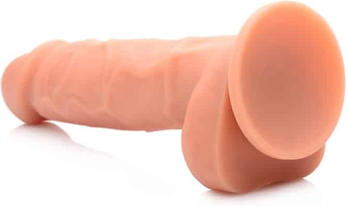 Goedkoopste SU Silicone Dildo w/ Balls - Beige