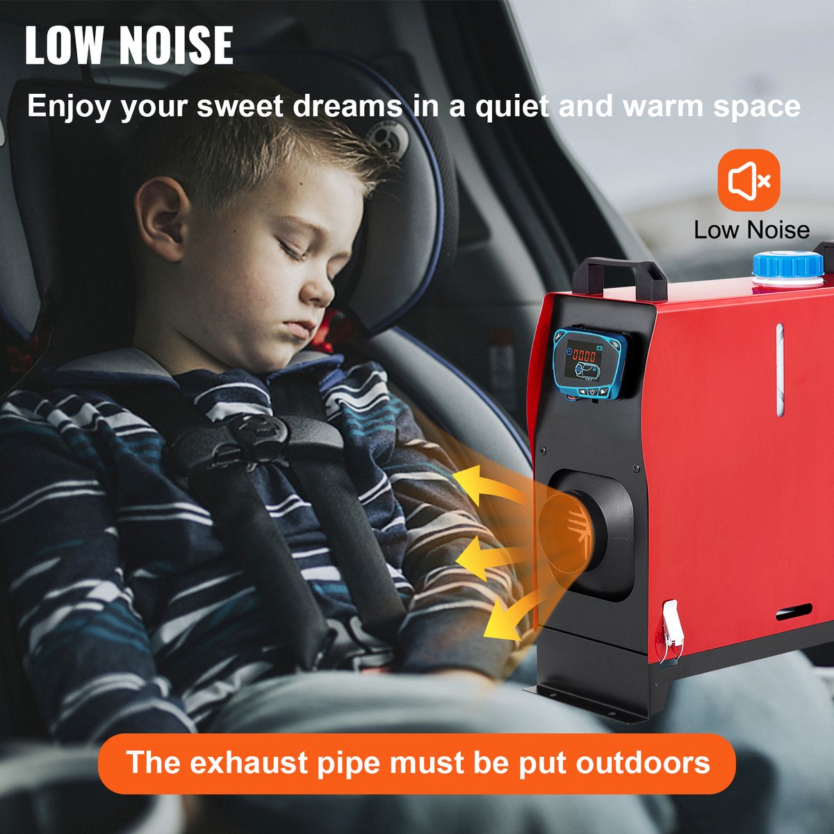 VEVOR 2 kW dieselverwarming 12 V/24 V alles-in-één dieselluchtverwarmer