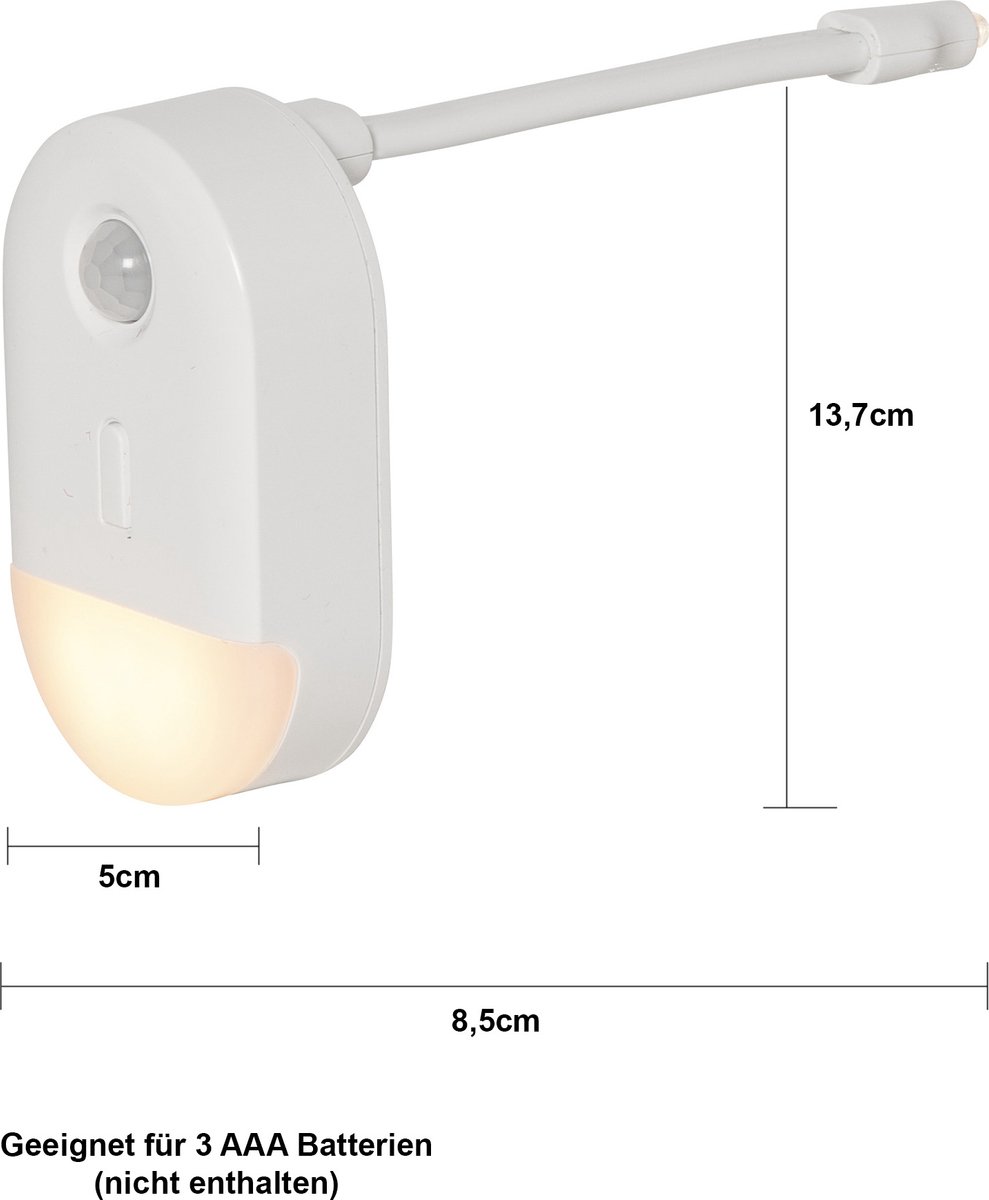 Lampe de toilette Star Trading avec détecteur de mouvement, Veilleuse avec  batterie détecteur de mouvement, Éclairage des toilettes, Lumière de toi
