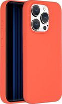 Accezz Hoesje Geschikt voor iPhone 15 Pro Hoesje Siliconen - Accezz Liquid Silicone Backcover - oranje