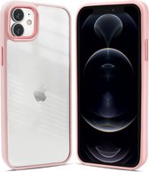 Coverzs telefoonhoesje geschikt voor Apple iPhone 11 solid bumper hoesje - optimale bescherming - mat - transparant / roze
