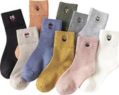 Smiling Socks® Warme Sokken Dames - Huissokken - 10 Paar - Maat 35-43 - Katoen - Unisex - Kleurvol - Anti zweet