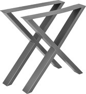 Steel X Tafelpoten Byron - Set van 2 - Meubelpoot - 69x72 cm - Metaalgrijs