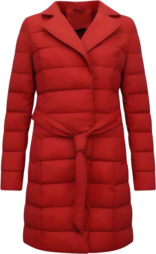 Puffer Jas Dames Lang - Winterjas Dames Lang - 7920 - Rode Jas