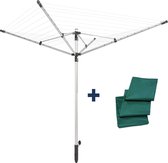 Leifheit LinoPush 500 Séchoir parapluie Noir, Argent
