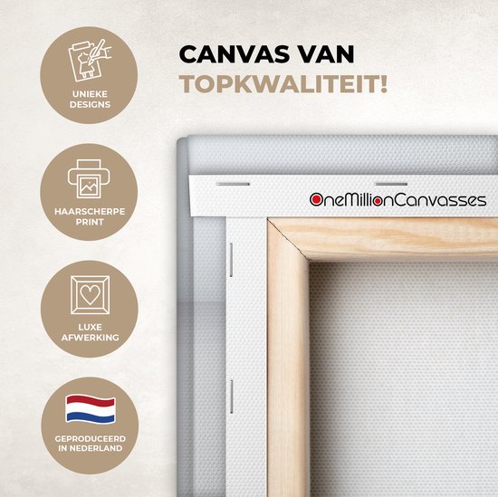 Canvas doek - Foto op canvas - Steiger - IJs - Zwart - Wit - Muurdecoratie - 90x60 cm - Canvas schilderij